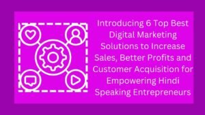 Introducing 6 Top Best Digital Marketing Solutions to Increase Sales, Better Profits and Customer Acquisition for Empowering Hindi Speaking Entrepreneurs